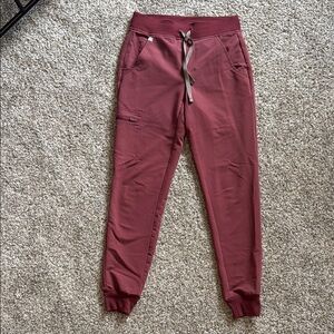 Figs Zamora jogger scrub bottoms, Dark Cherry color, size XXS. Like new.